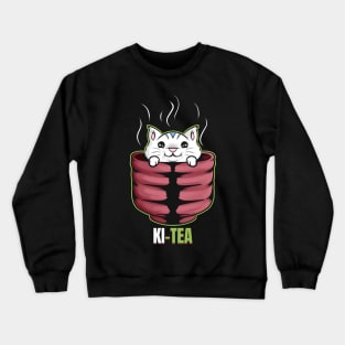 Cat In A Cup Having A Hot Bath On Purrsday Crewneck Sweatshirt